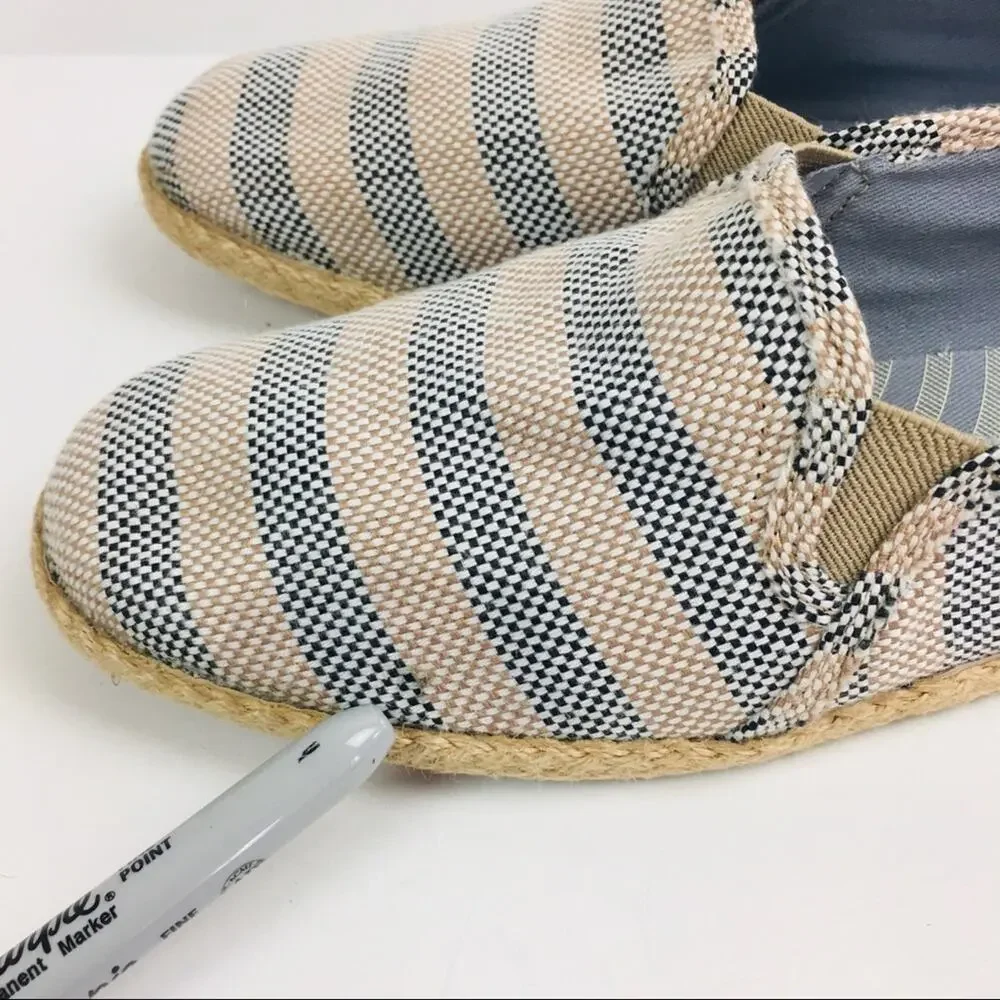 Keds Canvas Stripe Espadrille Slip On Flats Size 8.5